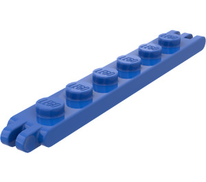 LEGO Bleu Charnière assiette 1 x 6 avec 2 et 3 Talons sur Ends (4504)