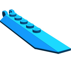 LEGO Blau Scharnier Platte 1 x 8 mit Angled Seite Extensions (Runde Platte darunter) (14137 / 30407)