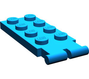 LEGO Blau Scharnier Platte 2 x 4 mit Digger Eimer Halter (3315)