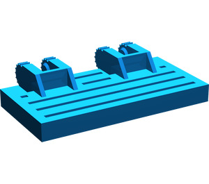 LEGO Blue Hinge Train Gate 2 x 4 Locking Dual 2 Stubs with Rear Reinforcements (44569 / 52526)