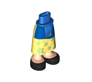 LEGO Blue Hip with Medium Skirt with Mulan Yellow Skirt with Flowers (59794)