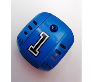 LEGO Blau Hockey Helm mit NHL Logo und 1 Aufkleber (44790)