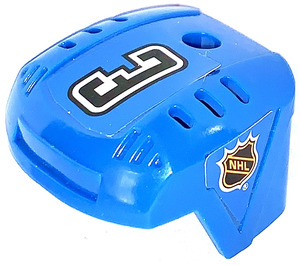 LEGO Blau Hockey Helm mit NHL Logo und 3 Aufkleber (44790)