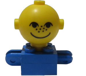 LEGO Blue Homemaker Figure with Yellow Head and Freckles