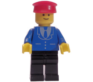 LEGO Modrá Bunda s Tie a Červená Víčko Town Minifigurka