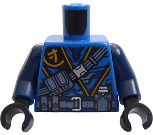 LEGO Blå Jay Torso med Dark Blå Arme, Ninjago 'J' og Belts (973 / 76382)