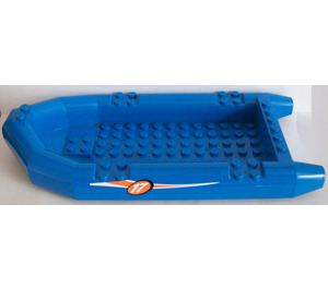 LEGO Blå Stor Dinghy 22 x 10 x 3 med '17' i orange Cirkel Klistermærke (62812)