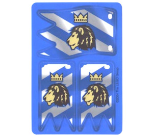LEGO Bleu Lion avec couronner Flags (Set of 3)
