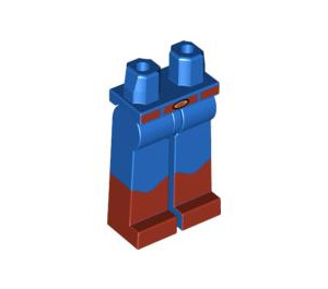 LEGO Blau Lang Minifigur Beine mit Dunkelorange Boots (3815 / 87871)