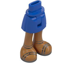 LEGO Modrá Minidoll Boky s Zakřivený Sukně s stříbrný Sandals (Tenký pant) (2241)