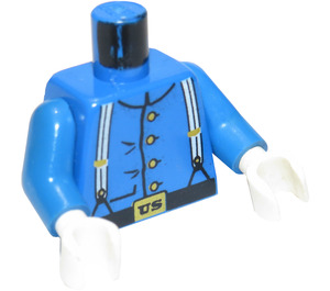 LEGO Blue Minifig Cavalry Torso with Suspenders (973)