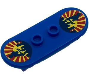 LEGO Blue Minifig Skateboard with Four Wheel Clips with Sun Sticker (42511)