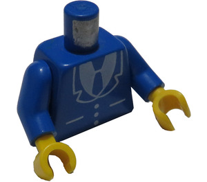 LEGO Azul Minifigura Torso Chaqueta con Tie (973 / 73403)