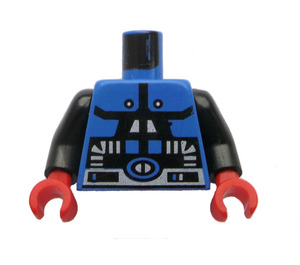 LEGO Blå Minifigur Overkropp Space Spyrius med Svart Armer og Rød Hender (973)