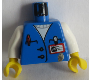 LEGO Blau Minifigur Torso Studios Assistant mit Weiß Arme und Gelb Arme (973 / 73403)