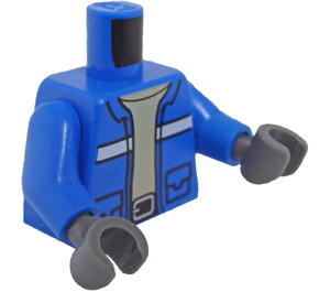 LEGO Blau Minifigur Torso mit Tier Rescue auf der Rückseite (973 / 76382)