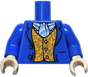 LEGO Blauw Minifig Torso met Blauw Coat en Oranje Vest (Bilbo Baggins) (973)