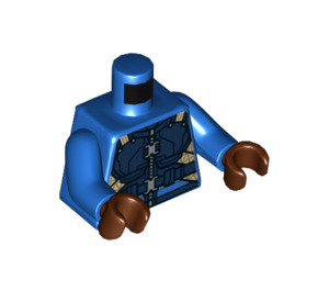 LEGO Blue Minifig Torso with Dark Blue Armor and Belt with Silver Zipper (973 / 76382)