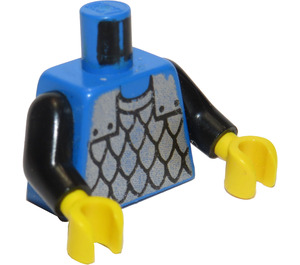 LEGO Blå Minifigur Overkropp med Ridder Kjede Mail (973 / 73403)