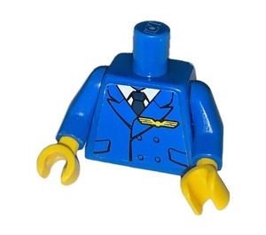 LEGO Blue Minifig Torso with Lufthansa Pilot Sticker