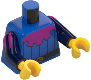 LEGO Blå Minifigur Overkropp med Pinstripes og Penger Pouch (973 / 76382)