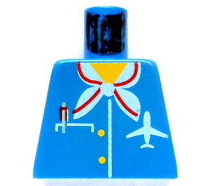 LEGO Azul Minifigura Torso sin brazos con Avión Atuendo (973)