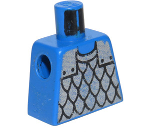 LEGO Blauw Minifiguur Torso zonder armen met Kasteel Chainmail (973)