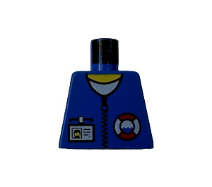 LEGO Blue Minifig Torso without Arms with Coast Guard Logo and Name Tag (973)