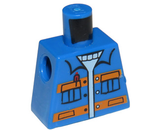 LEGO Blau Minifigur Torso ohne Arme mit Deko (973)