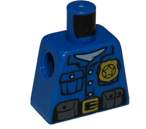 LEGO Azul Minifigura Torso sin brazos con Policía Camisa, Gold Parche, Correa con Pockets y Radio (973)