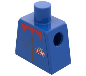 LEGO Bleu Minifig Torse sans bras avec Tine logo Autocollant (973)