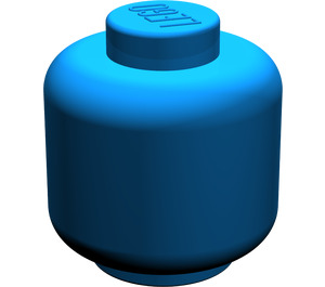 LEGO Blue Minifigure Head (Solid Stud)