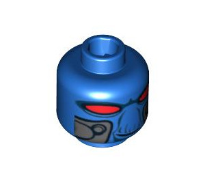 LEGO Blue Minifigure Head with Alien Face, Red Eyes and Breathing Apparatus (Recessed Solid Stud) (3626 / 91016)