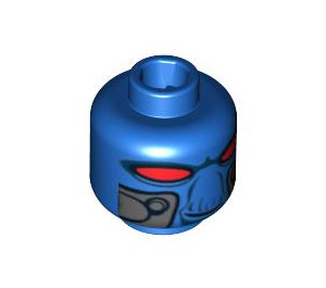 LEGO Blue Minifigure Head with Alien Face, Red Eyes and Breathing Apparatus (Safety Stud) (3626 / 91016)