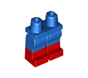 LEGO Blauw Minifigure Heupen en benen met Rood Boots (21019 / 77601)