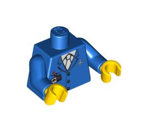 LEGO Blue Minifigure Torso Jacket with White Shirt and Tie, Airplane