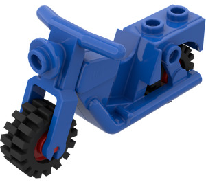 LEGO Blue Motorcycle Old Style with Red Wheels