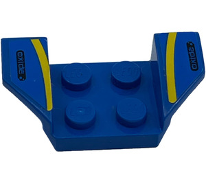 LEGO Blau Kotflügel Platte 2 x 2 mit Flared Rad Arches mit 'OXIDE' und Gelb Streifen Aufkleber (41854)
