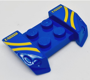 LEGO Blue Mudguard Plate 2 x 4 with Overhanging Headlights with 'KYOTO' Sticker (44674)