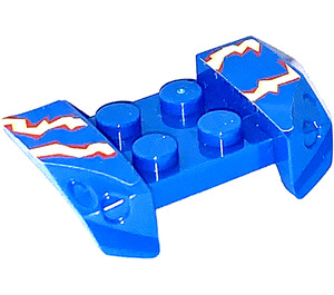 LEGO Bleu Garde-boue assiette 2 x 4 avec Overhanging Headlights avec Sparks Autocollant (44674)
