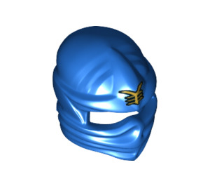 LEGO Blauw Ninjago Wrap met Ridged Forehead met Gold Ninjago Logogram (19767 / 98133)