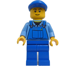 LEGO Blauw Overalls en Pet (City) Minifiguur