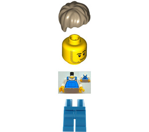 LEGO Blue Overalls with 2011 The LEGO Store Pleasanton, CA Pattern On Back Minifigure