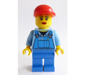 LEGO Blauw Overalls met Tools en Rood Pet minifiguur