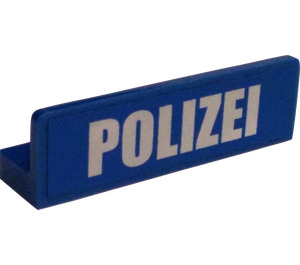 LEGO Blue Panel 1 x 4 with Rounded Corners with "Polezei" Sticker (15207)