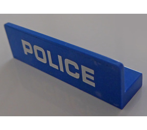 LEGO Blue Panel 1 x 4 with Rounded Corners with White 'POLICE' Sticker (15207)