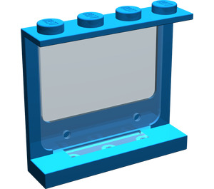 LEGO Blau Paneel 1 x 4 x 3 mit Scheibe Fenster (6156)