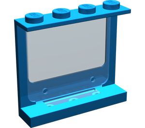 LEGO Blue Panel 1 x 4 x 3 with Glass Window (6156)