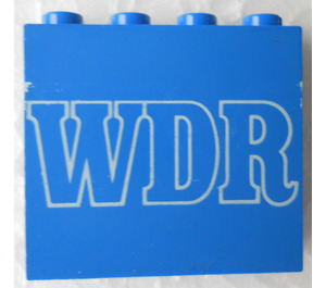LEGO Bleu Panneau 1 x 4 x 3 avec 'WDR' sans supports latéraux, tenons pleins (4215)