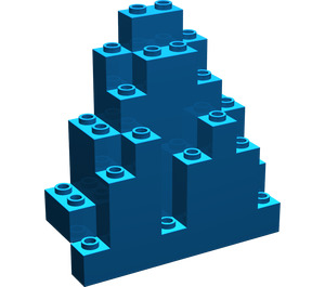 LEGO Blau Panel 3 x 8 x 7 Felsen Dreieckig (6083)